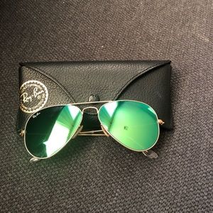 Ray Ban Green Flash aviator Sunglasses